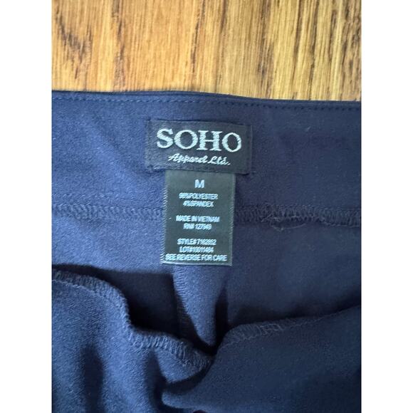Soho Apparel Navy Blue Stretch Slim Pants Medium Pull-On Ankle Dressy - Picture 4 of 4